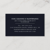 男性泳ぐ人、スイミングプールクリーナー 名刺 (裏面)