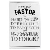 男性牧師誕生日周年記念タイポグラフィ ミディアムペーパーバッグ (正面)