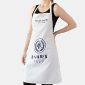 男性理容師サロン社員シンプルネイビモダンーホワイト エプロン (インサイチュ)