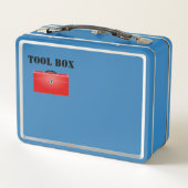 男性用の子供へ道具箱または男性用 メタルランチボックス (裏面)