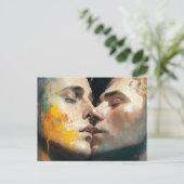 男性用キスをするはがき ポストカード (スタンド正面)