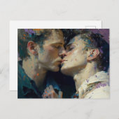 男性用キスをするはがき ポストカード (正面/裏面)