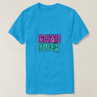 男性用ゲームオーバー ネオン ゲーマーTシャツ Tシャツ