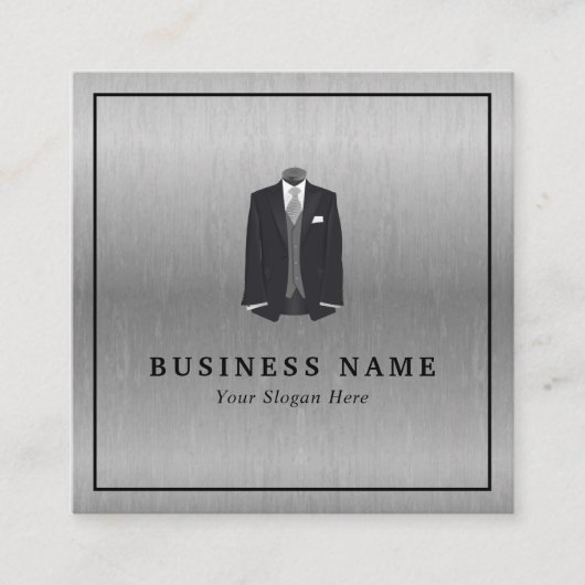 男性用スーツ、ファッションデザイナー·スクエア·名刺 スクエア名刺 (正面)