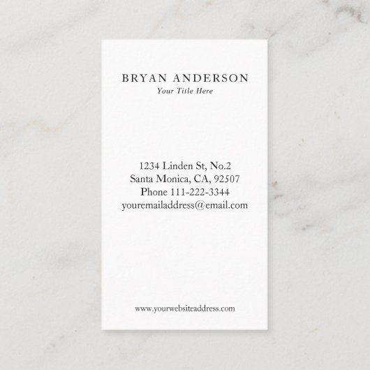 男性用スーツ、ファッションデザイナー·スクエア·名刺 名刺 (裏面)