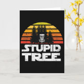 男性用ディスクゴルフシャツ Stupid Tree フリスビーゴルフ カード (黄色い花)