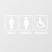男性用トイレと女性用トイレのドアサイン ウィンドウサイン (シート)
