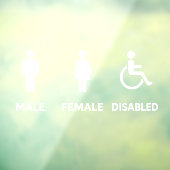 男性用トイレと女性用トイレのドアサイン ウィンドウサイン (シート3)