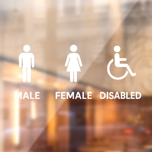 男性用トイレと女性用トイレのドアサイン ウィンドウサイン