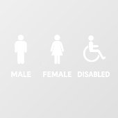 男性用トイレと女性用トイレのドアサイン ウィンドウサイン (シート)