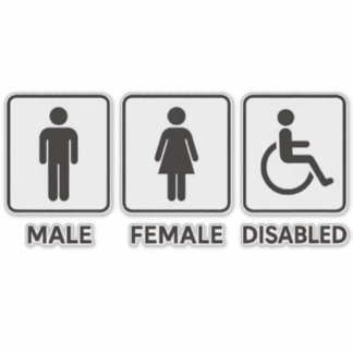 男性用トイレと女性用トイレのドアサイン シール