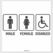 男性用トイレと女性用トイレのドアサイン シール (シート)
