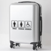 男性用トイレと女性用トイレのドアサイン シール (スーツケース)