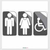 男性用トイレと女性用トイレのドアサイン シール (シート)