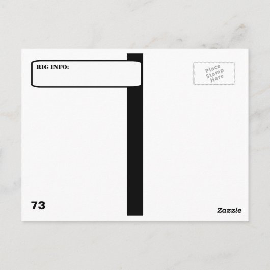 男性用ハムラジオオペレーター黒シルエットQSLカード ポストカード (裏面)