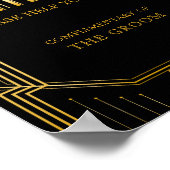 男性用バスルーム結婚バスケットの標識 | Gatsbyアールデコ ポスター (角)