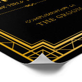 男性用バスルーム結婚バスケットの標識 | Gatsbyアールデコ ポスター (角)