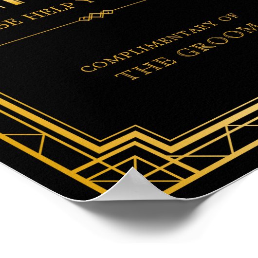 男性用バスルーム結婚バスケットの標識 | Gatsbyアールデコ ポスター (角)