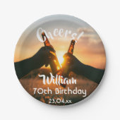 男性用ビールの70回目の応援パーティー ペーパープレート (正面)