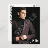 男性用ヘッドショットカードテンプレート ポストカード (正面/裏面)