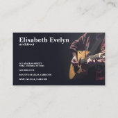 男性用ミュージシャン遊のアコースティックギター 名刺 (裏面)