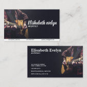 男性用ミュージシャン遊のアコースティックギター 名刺 (正面/裏面)