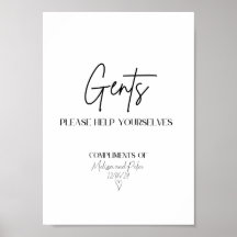 男性用モダン浴室結婚バスケットサイン