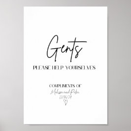 男性用モダン浴室結婚バスケットサイン ポスター