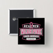 男性用実在衣服ピンク乳がん 缶バッジ (正面&裏面)