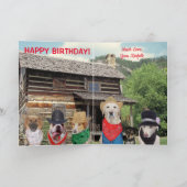 男性用相対おもしろい犬誕生日カード カード (内部)