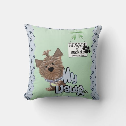 男性用装飾用クッション20" x 20"に注意 クッション (正面)