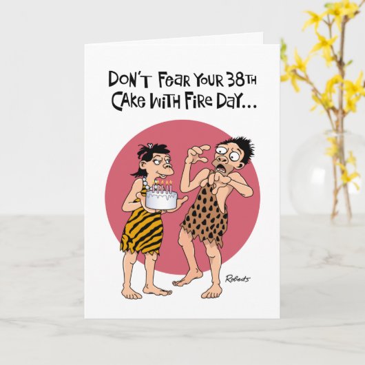 男性用38番目の誕生日カードの安心 カード (黄色い花)