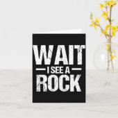 男性用 おもしろ 地質学者 Tシャツ Wait See A Rock カード (黄色い花)