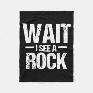 男性用 おもしろ 地質学者 Tシャツ Wait See A Rock フリースブランケット