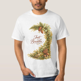 男性用「森の植物に囲まれて深呼吸を」Tシャツ Tシャツ