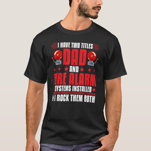 男性用 火災警報器設置システム技術者 ハウス Tシャツ (正面)