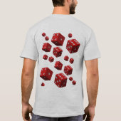 男性用 白色 サイコロプリントTシャツ 長袖 Tシャツ (裏面)