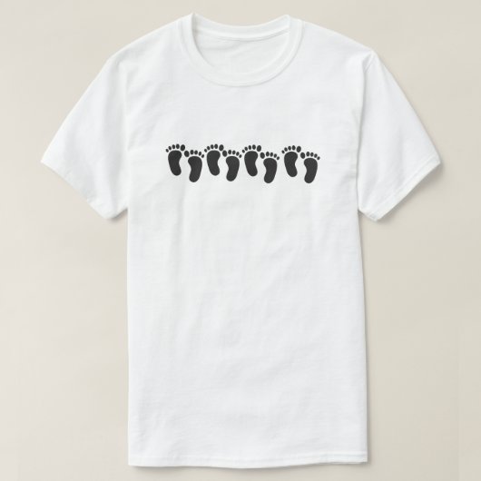 男性用Tシャツの足跡 Tシャツ (デザイン正面)