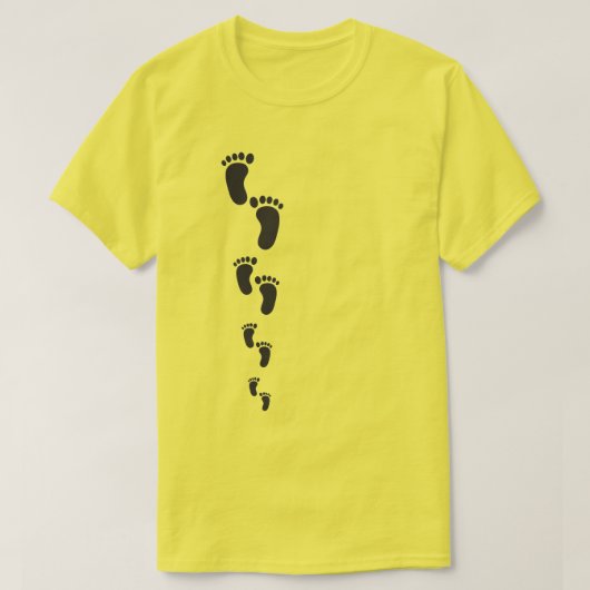 男性用Tシャツの足跡 Tシャツ (デザイン正面)