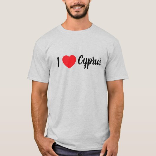 男性用Tシャツ (キプロスが大好き) Tシャツ (正面)