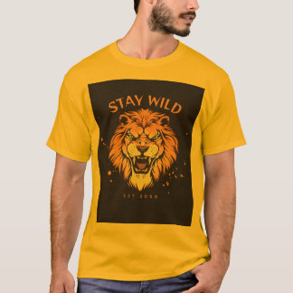 男性用Tシャツ ステイ ワイルド デザイン シャツ