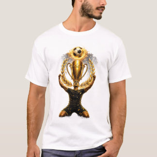 男性用Tシャツ ハーフスリーブ 男子 トロフィー サッカー デザイン Tシャツ