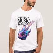 男性用Tシャツ 音楽 エレキギター 創作源 Tシャツ (正面)