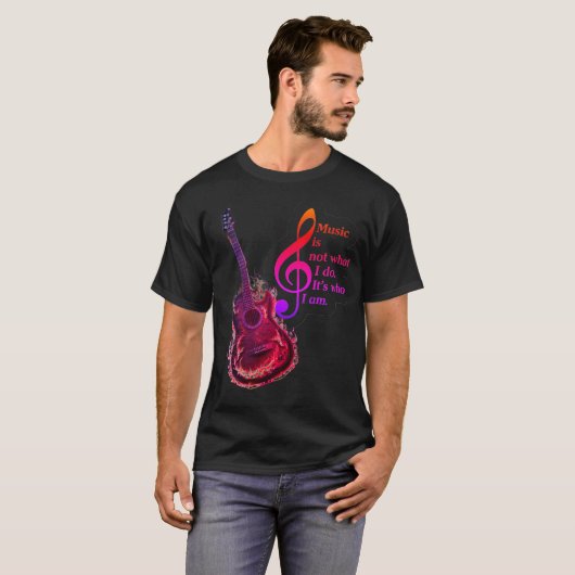 男性用Tシャツ 音楽 エレキギター 霊感 Tシャツ (正面フル)