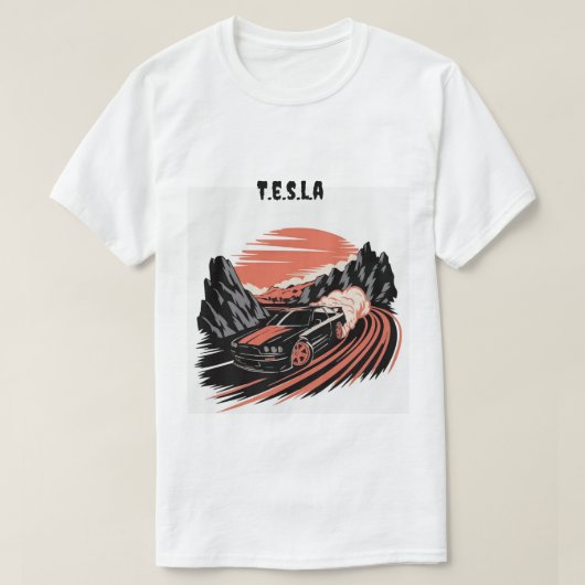 男性用Tシャツ t.e.s.l.a Tシャツ (デザイン正面)