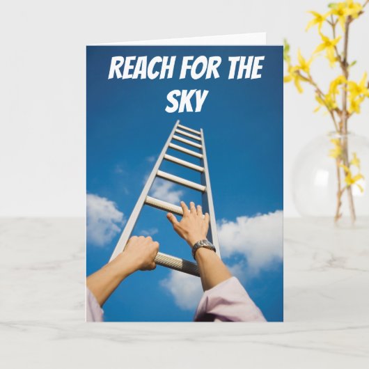 男性登山aラダー – 折り畳みグリーティングカード カード (黄色い花)