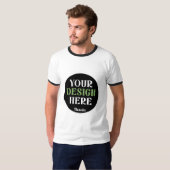 男性的で、清潔感があり、シャープで自信に満ちた Tシャツ (正面フル)