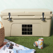 男性的なブラック＆ホワイトのイニシャル＋名前のモノグラム シール (クーラー)