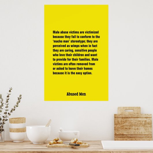 男性虐待の被害者が犠牲になるのは… ポスター (キッチン)