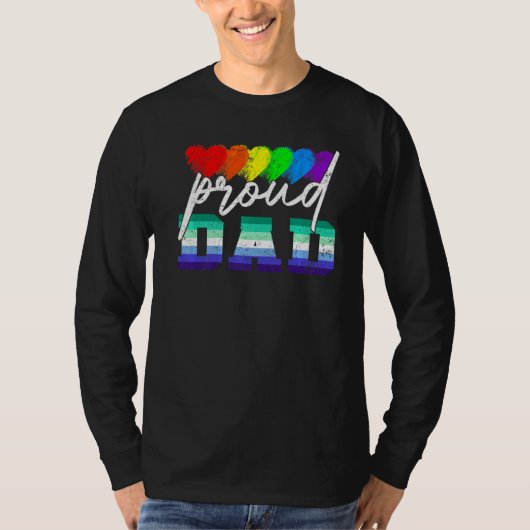 男性誇りを持ったパパトランスジェンダープライドゲイ国旗Lgbt Fath Tシャツ (正面)